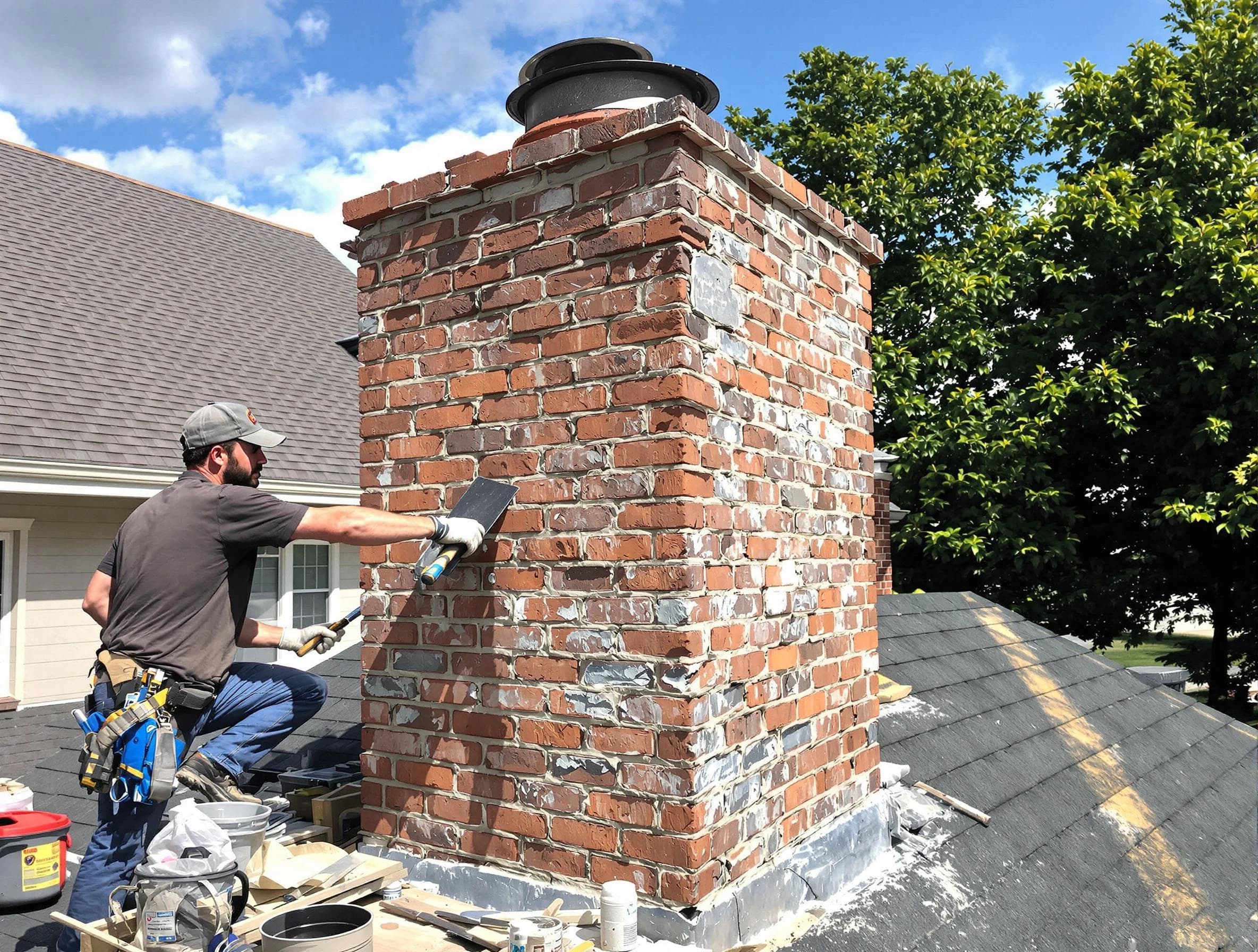 Completed chimney rebuild by Johns Creek Chimney Sweep in Johns Creek, GA