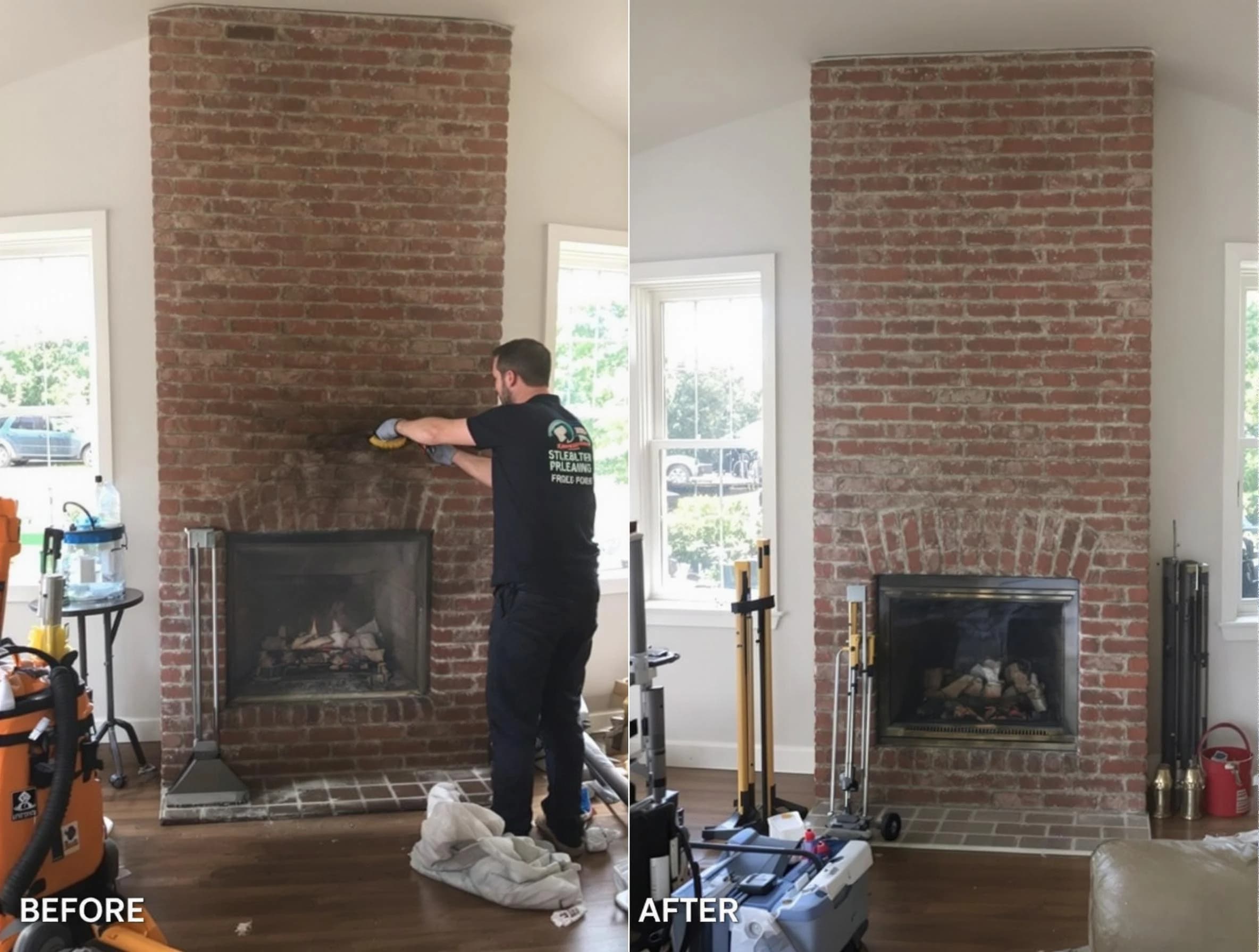 Finished chimney sweeping service by Johns Creek Chimney Sweep in Johns Creek, GA