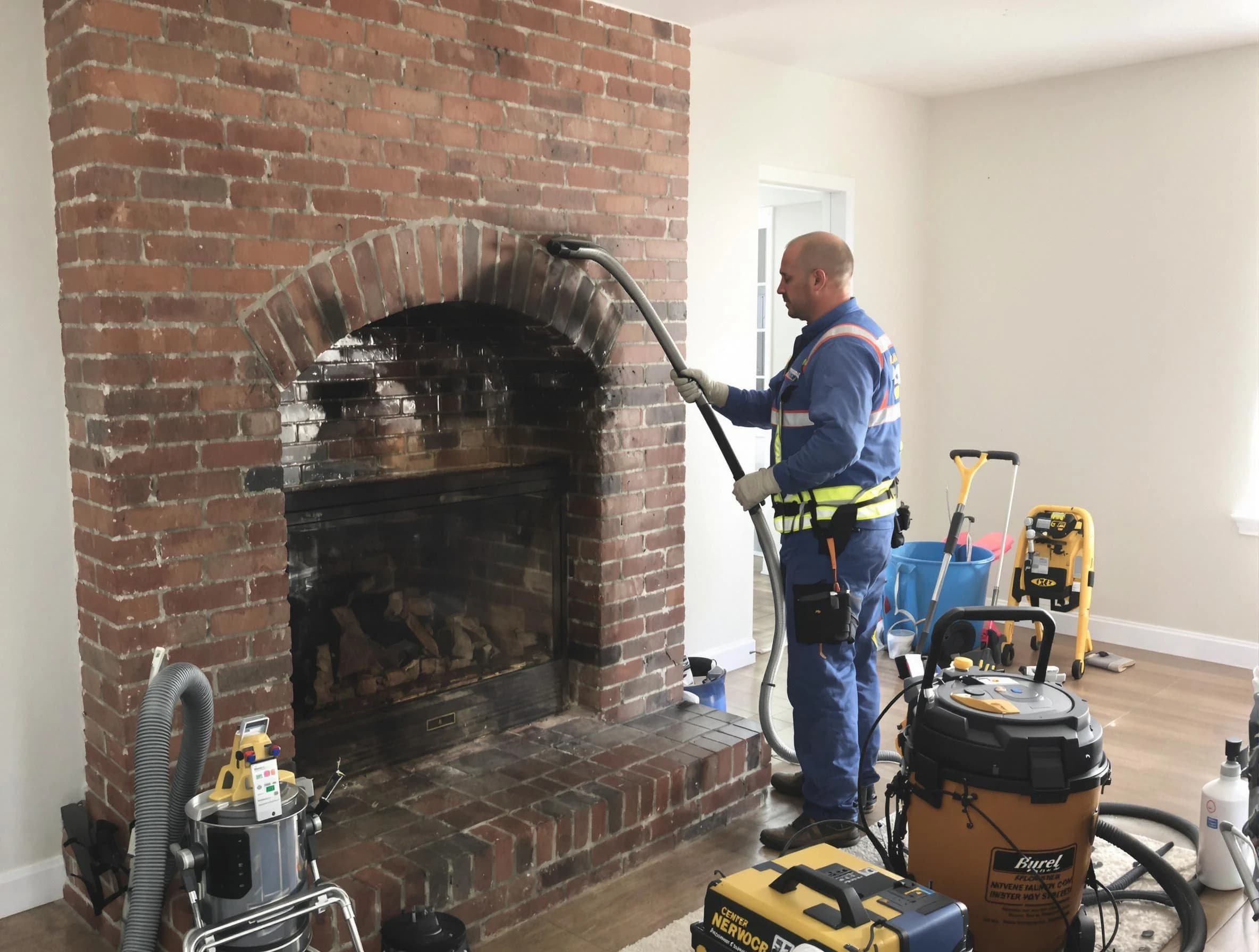 Johns Creek Chimney Sweep expert performing detailed chimney sweep in Johns Creek, GA