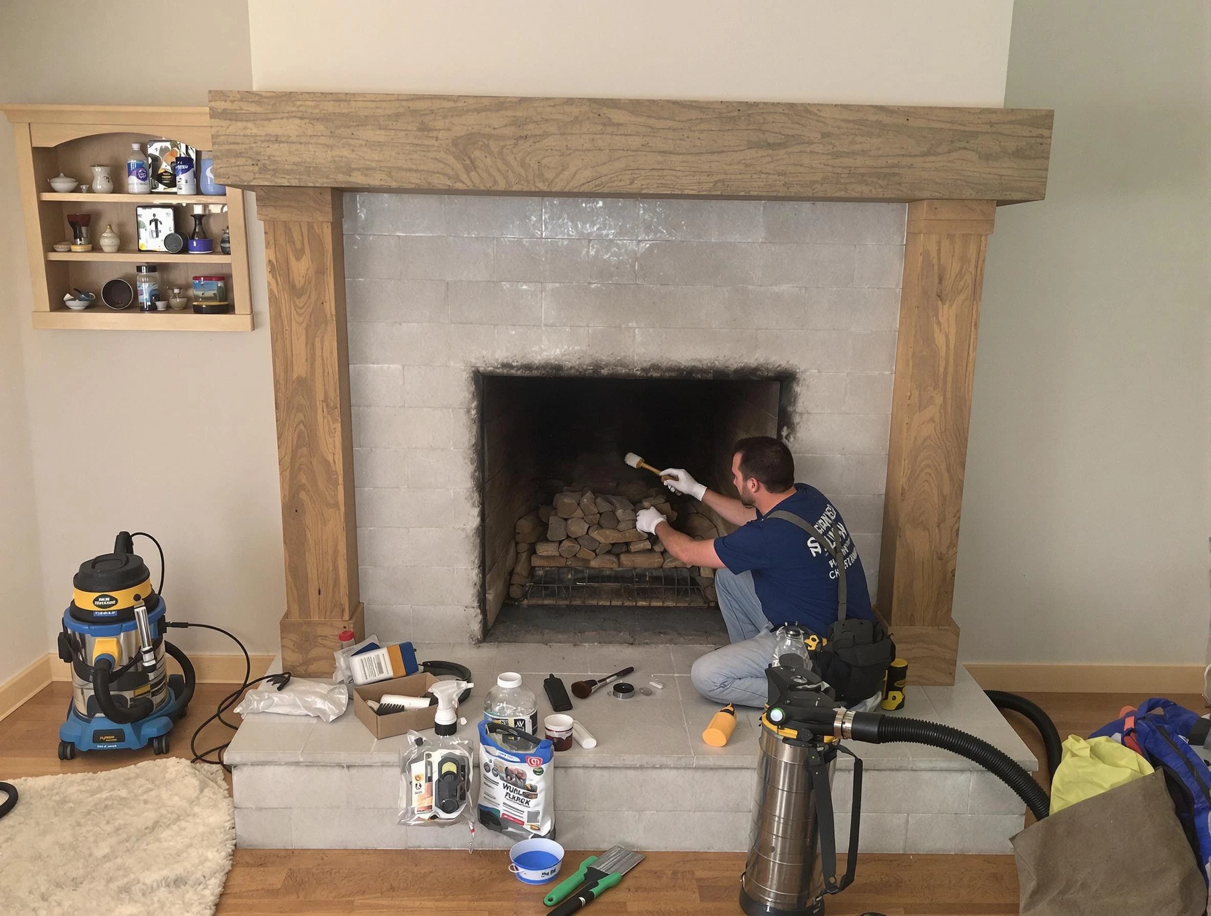 Detailed creosote removal process by Johns Creek Chimney Sweep in Johns Creek, GA