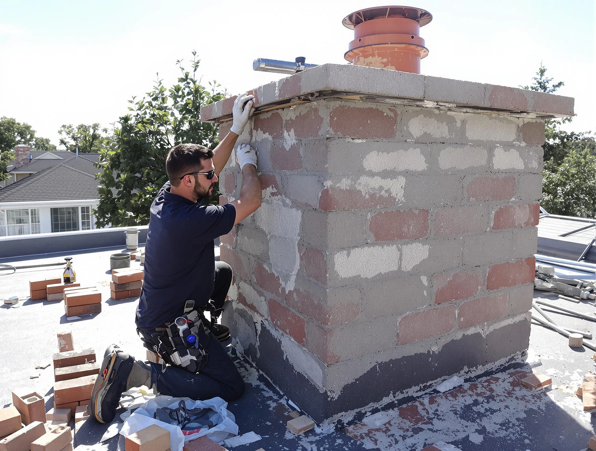 Advanced chimney repair process by Johns Creek Chimney Sweep in Johns Creek, GA