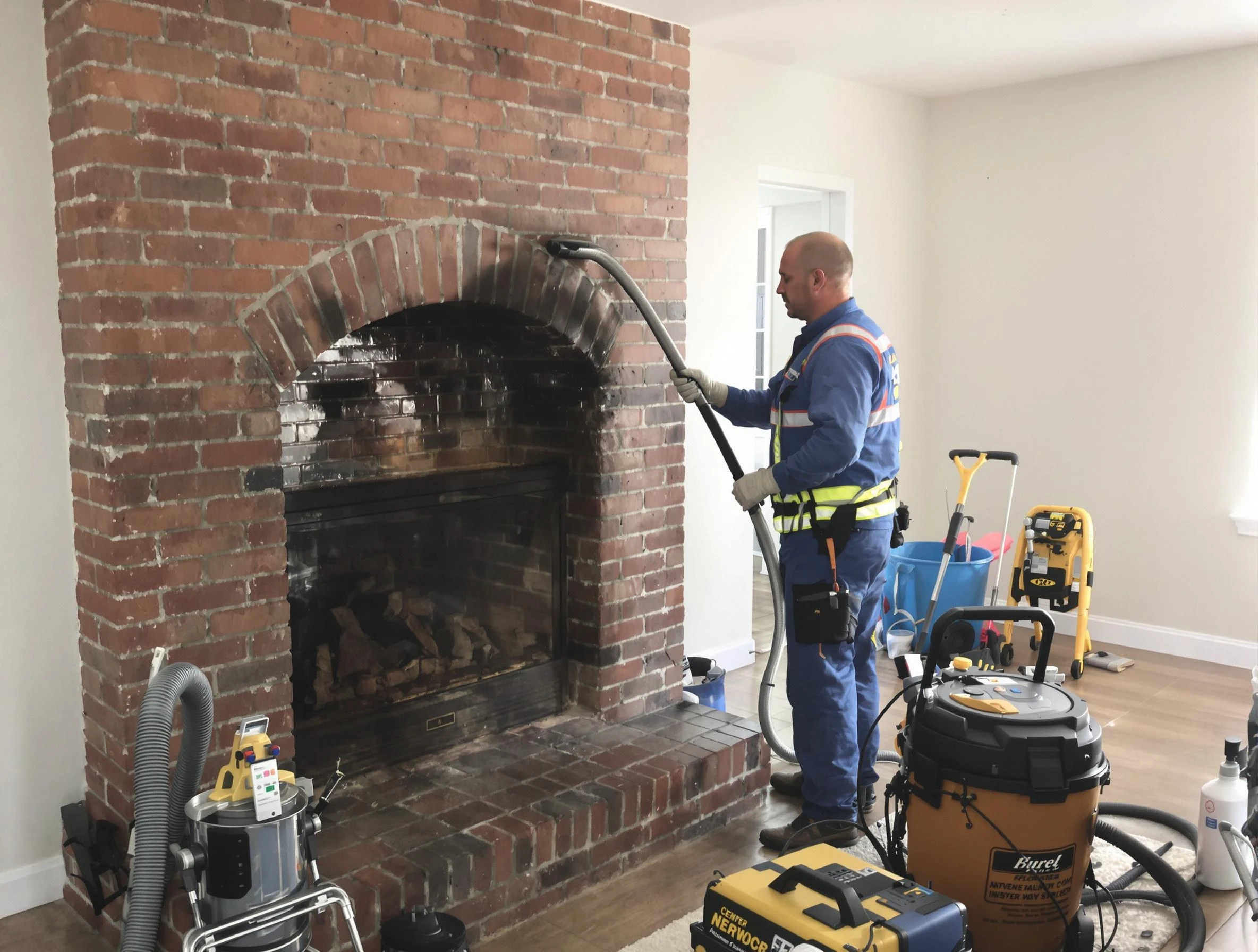Johns Creek Chimney Sweep expert performing detailed chimney sweep in Johns Creek, GA