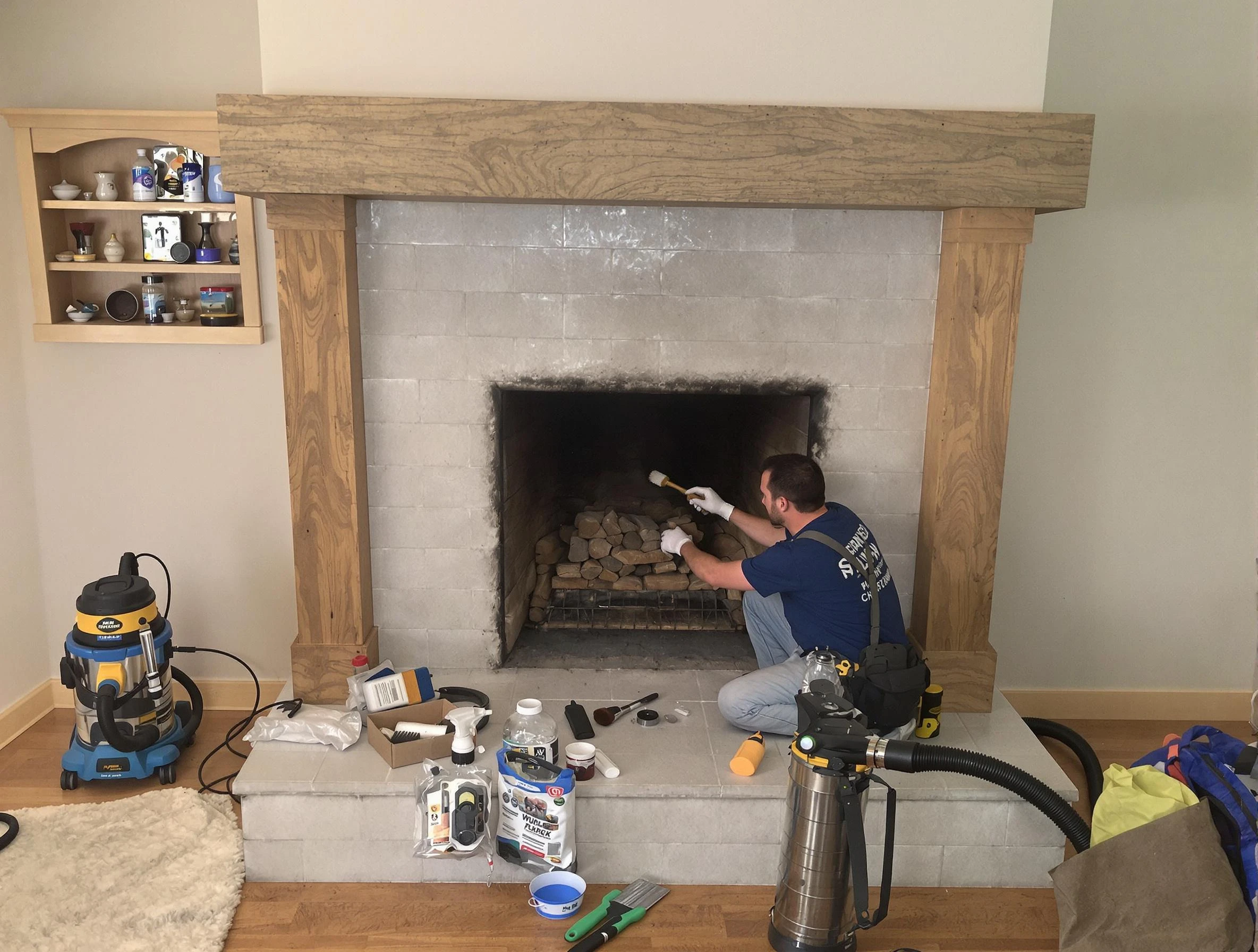 Detailed creosote removal process by Johns Creek Chimney Sweep in Johns Creek, GA