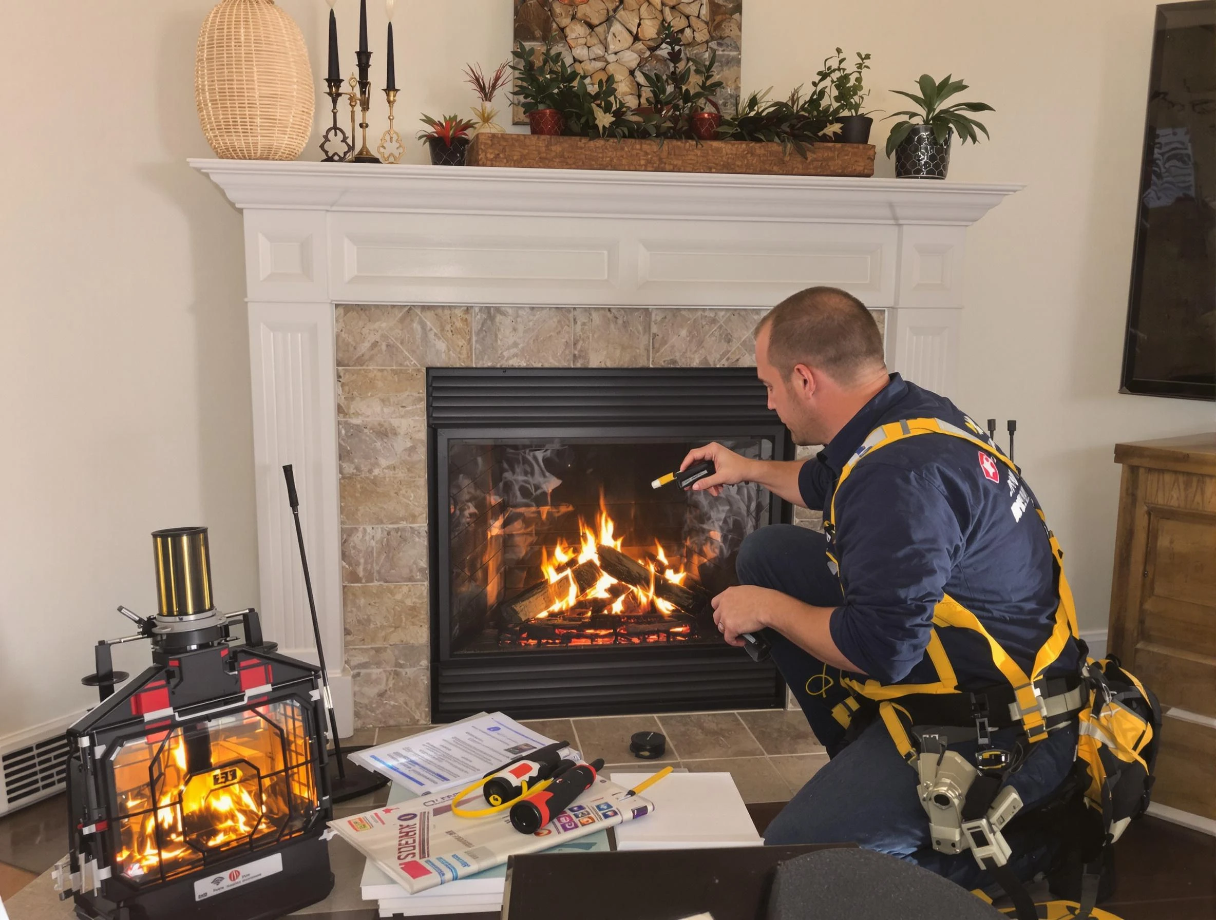 Safety-focused fireplace inspection by Johns Creek Chimney Sweep in Johns Creek, GA