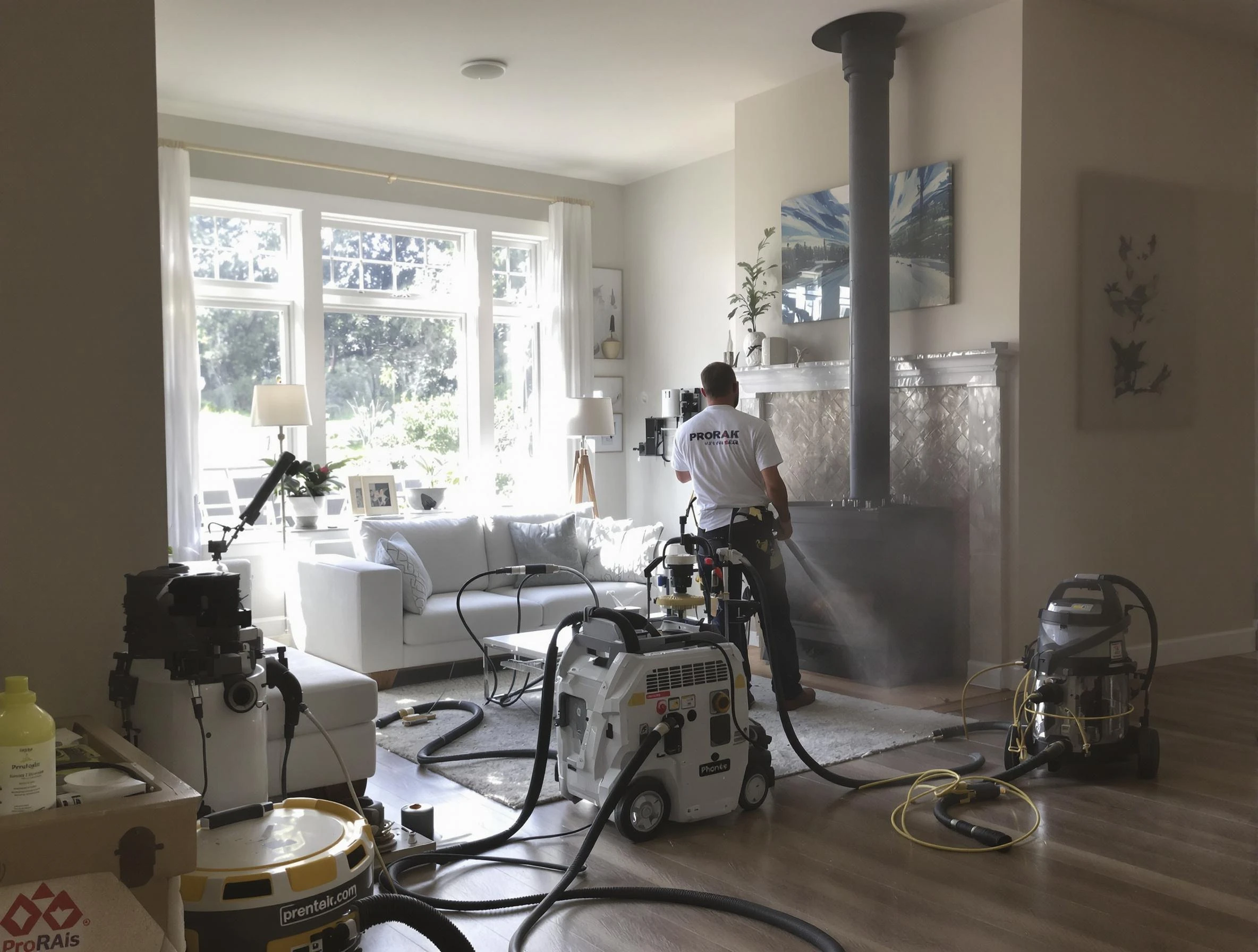 Soot removal service by Johns Creek Chimney Sweep for a fireplace in Johns Creek, GA